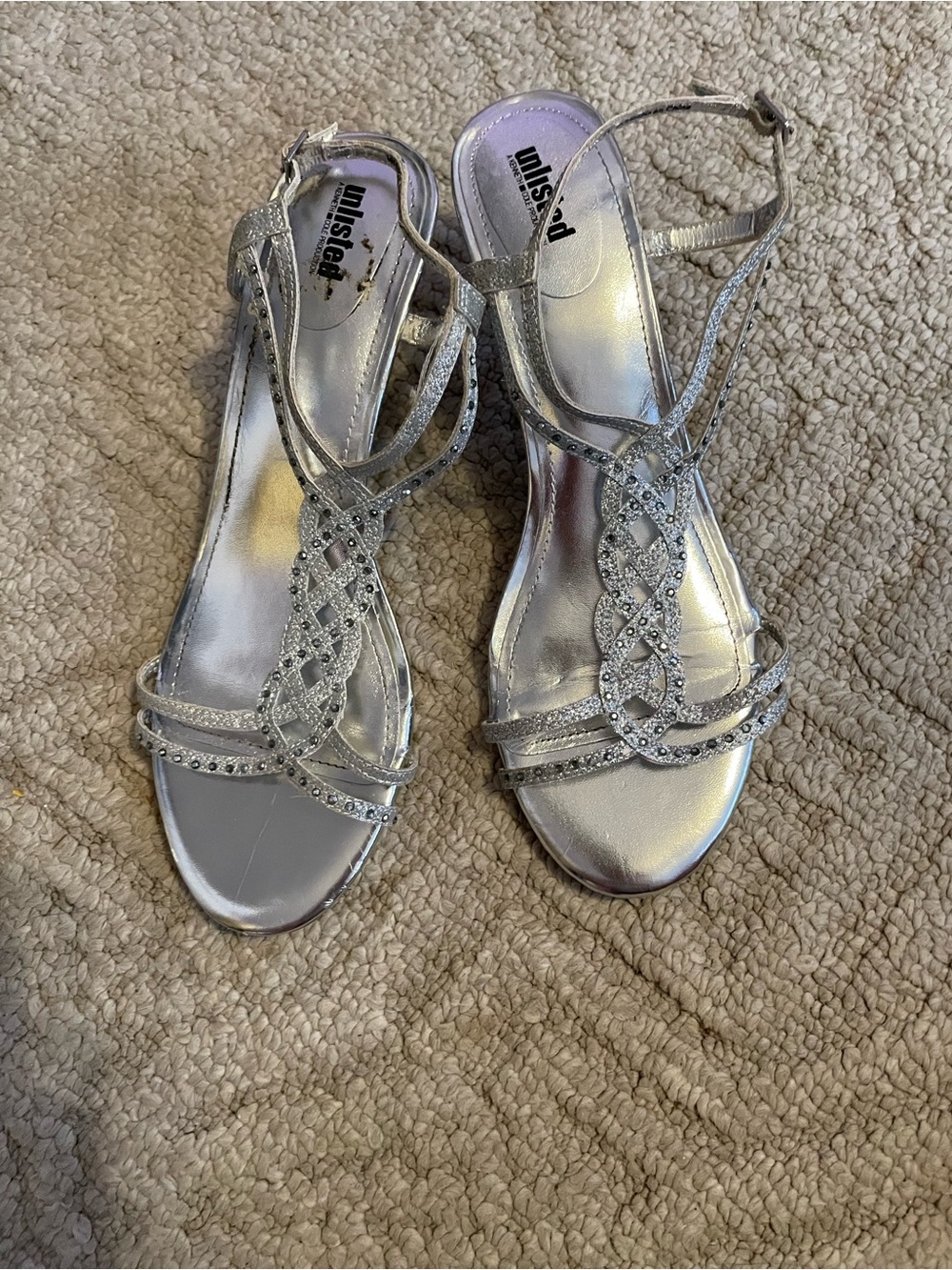Silver Embellished Ladies Strappy Sandals